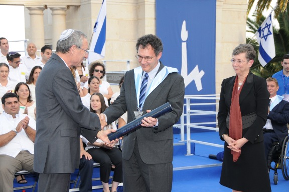Edward Stolper honored by Israel's Hebrew University in 2012.