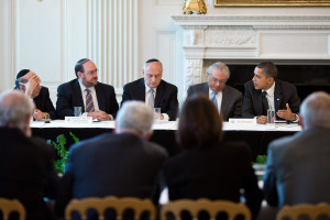 President Barack Obama meets with the Conference of Presidents of Major American Jewish Organizations in the State Dining Room of the White House, March 1, 2011. 